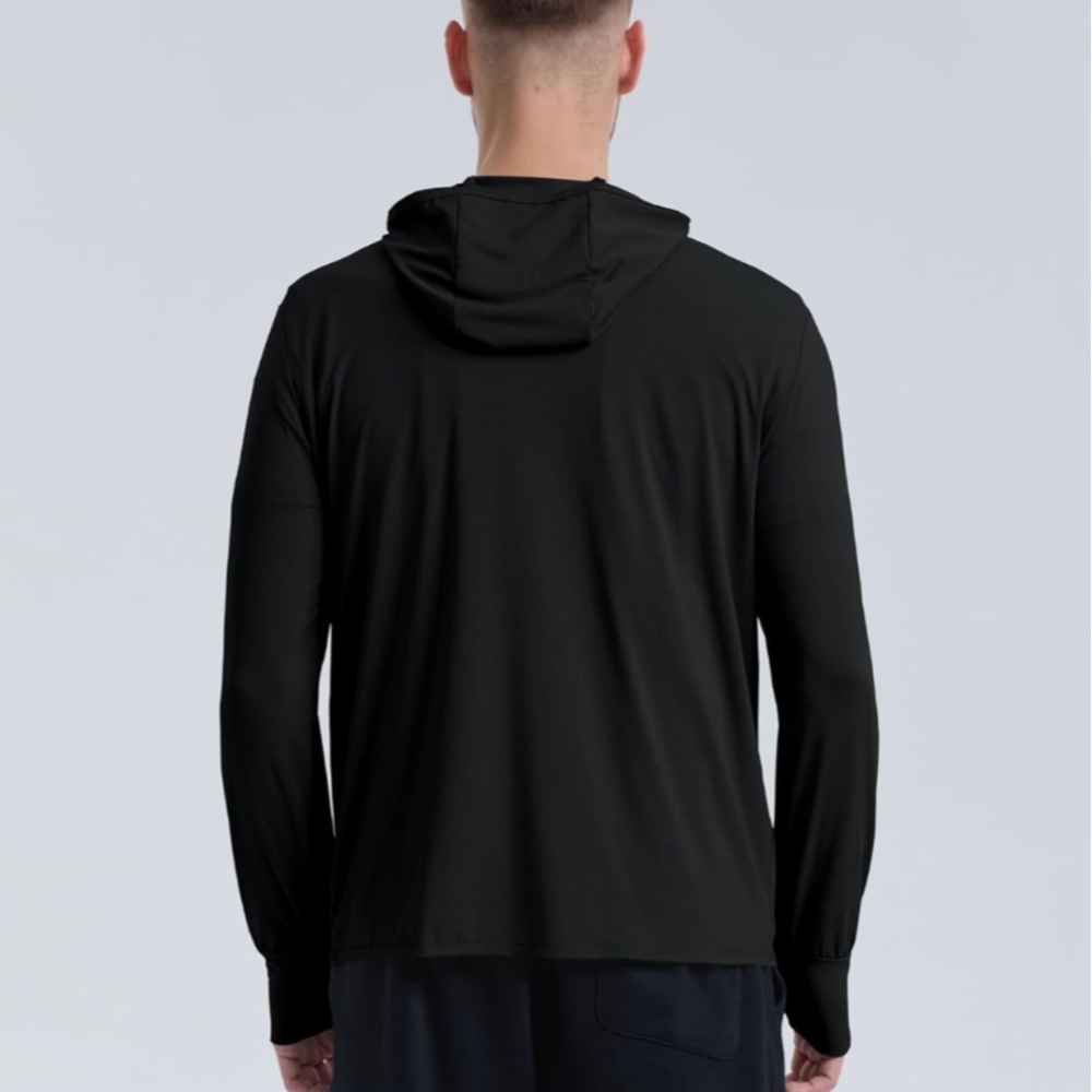 Men's UPF 50 Black Sun Hoodie - XXL - Picture 2 of 10